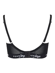 Pour Moi Black Non Padded Logo Underwired Bra - Image 5 of 5