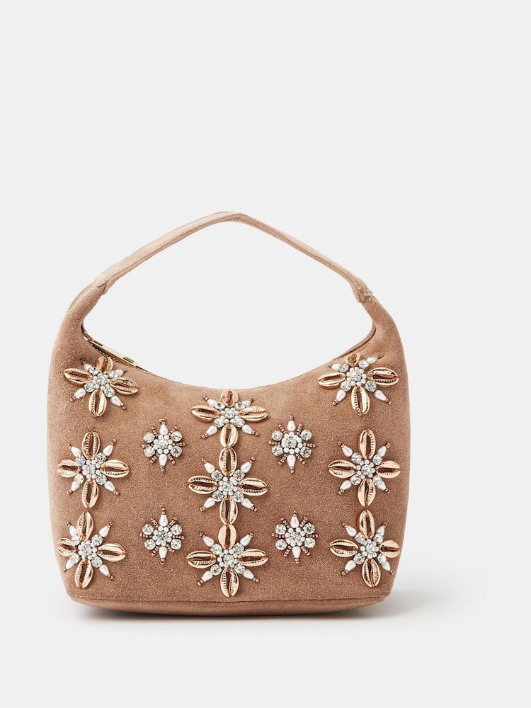 حقيبة يد من الشمواه مزخرفة من Accessorize - صورة 1 من 3