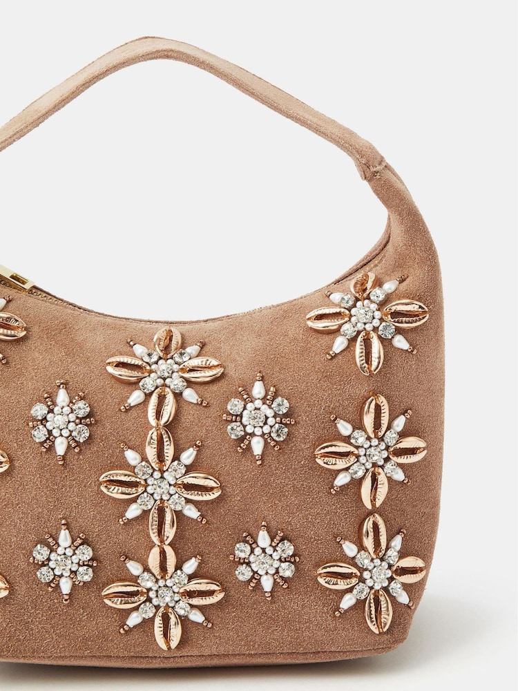 حقيبة يد من الشمواه مزخرفة من Accessorize - صورة 2 من 3