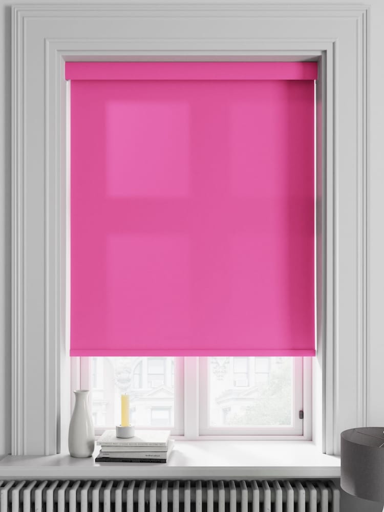 Coral Pink Asher Made To Measure Light Filtering Roller Blind - Image 1 of 5