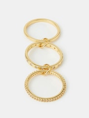 Accessorize Gold Tone 14ct Plated Star Linked Stacking Ring - Image 2 of 2