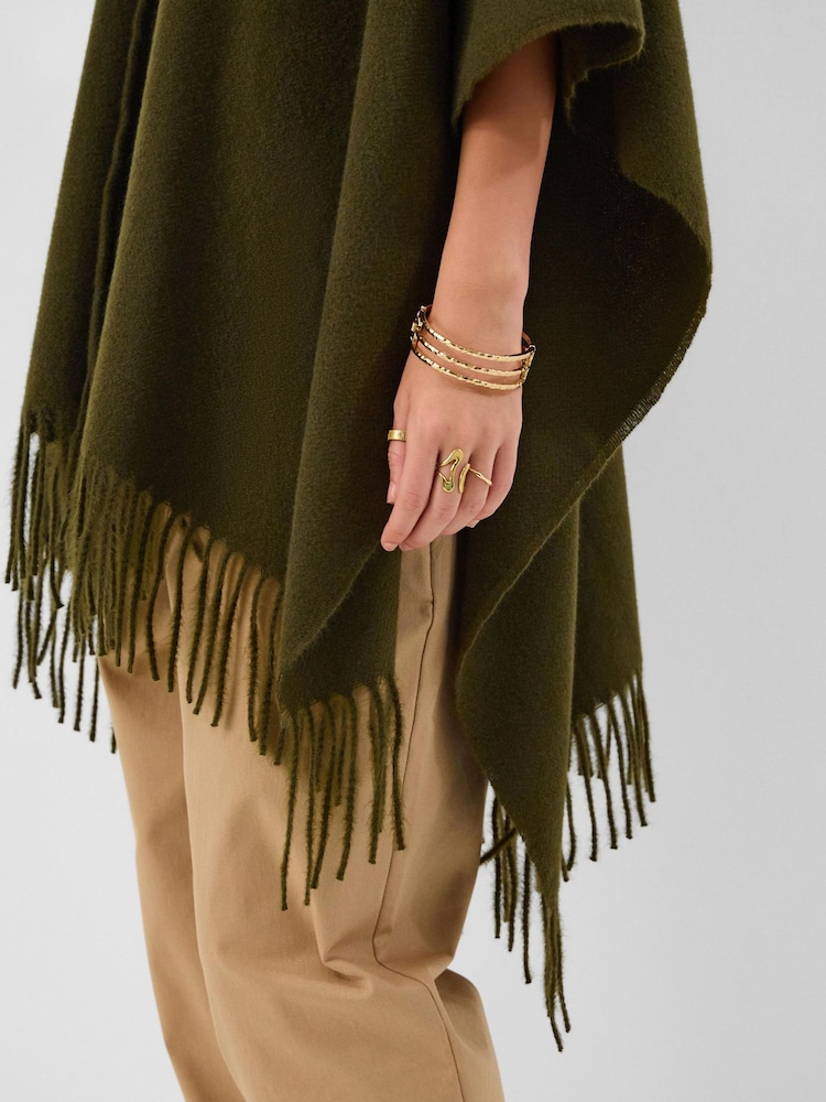 Poncho de punto con flecos de Accessorize - Imagen 2 de 3