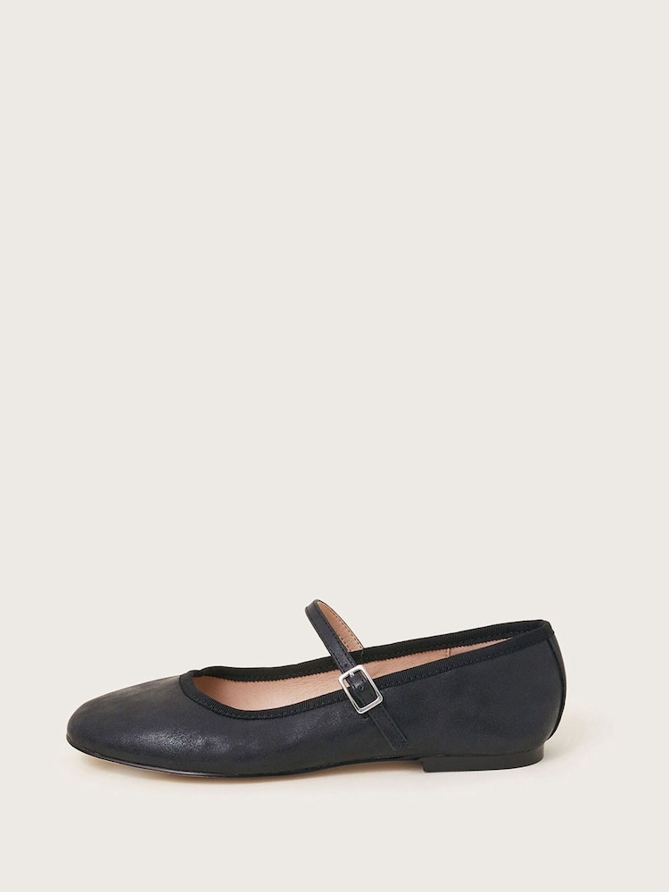 Monsoon Black Plain Ballet Flats - Image 1 of 4