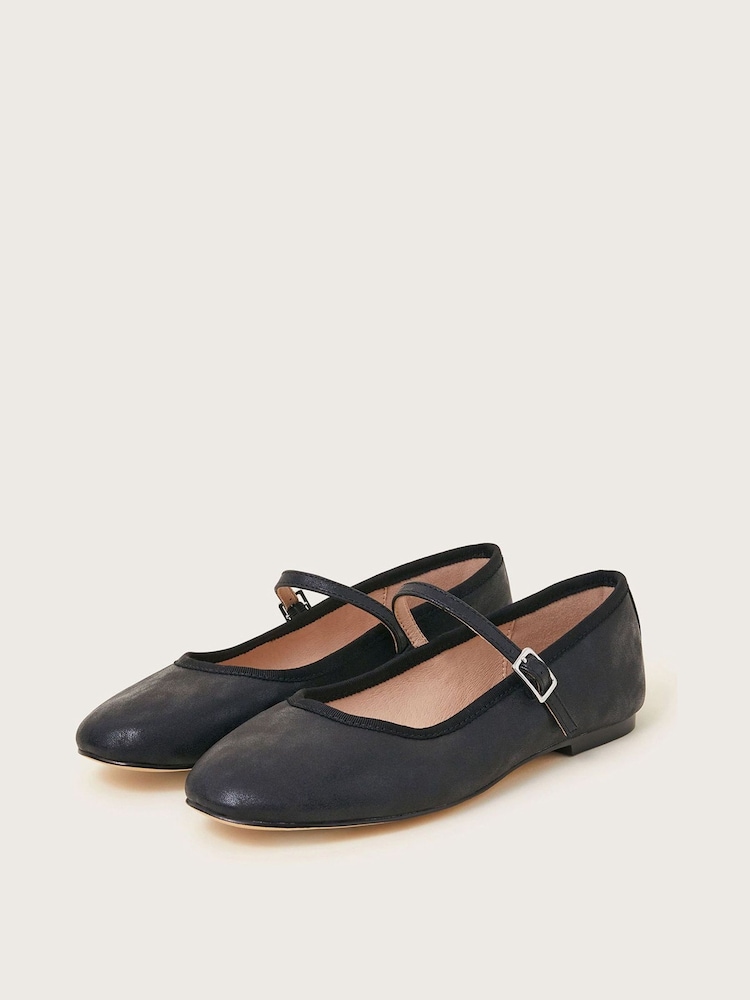 Monsoon Black Plain Ballet Flats - Image 2 of 4