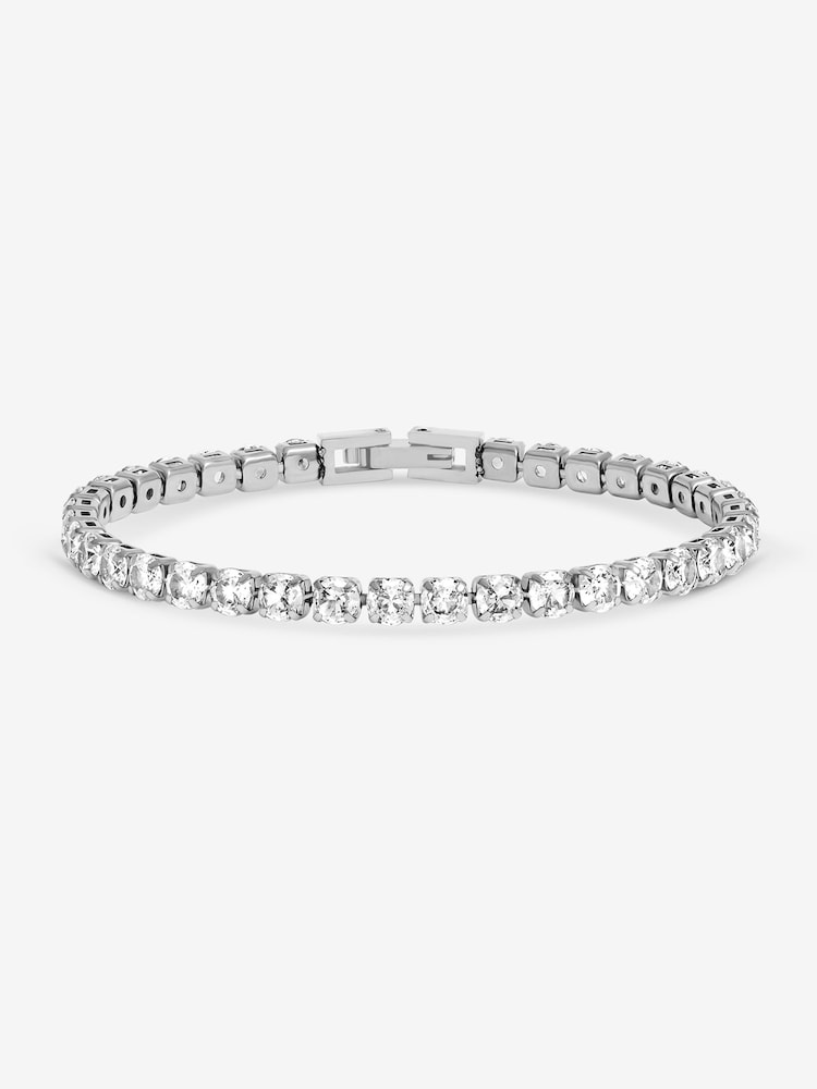 Jon Richard Silver Plated 4mm Tennis Stainless Steel Bracelet - Image 1 of 1 Jon Richard Silver Plated 4mm Tennis Stainless Steel Bracelet - Image 1 of 1