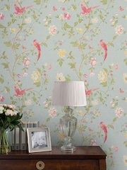 Laura Ashley Duck Egg Summer Palace A4 Wallpaper Sample - Image 1 of 2