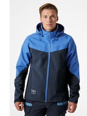 Helly Hansen Blue Oxford Hooded Softshell Jacket - Image 1 of 6