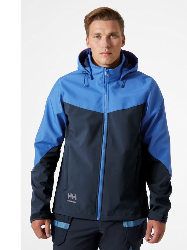 Helly Hansen Blue Oxford Hooded Softshell Jacket - Image 1 of 6