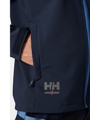 Helly Hansen Blue Oxford Hooded Softshell Jacket - Image 4 of 6