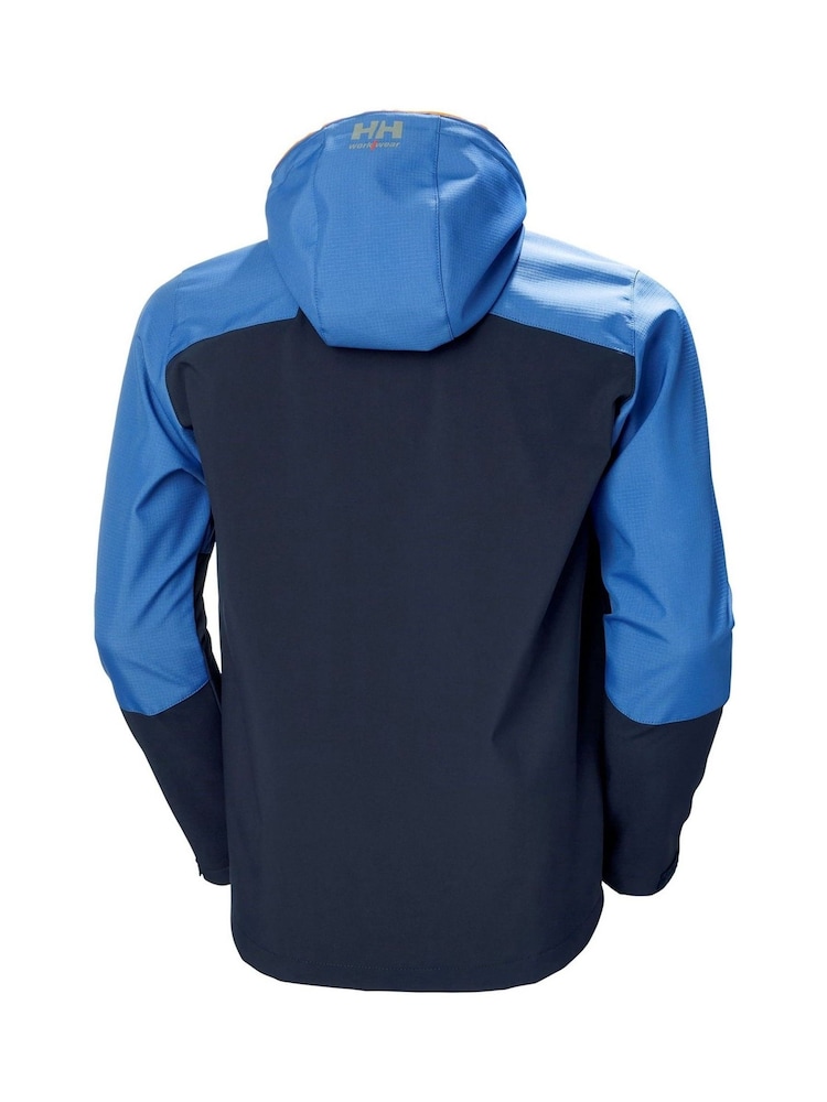 Helly Hansen Blue Oxford Hooded Softshell Jacket - Image 6 of 6