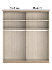 Wiemann Holm Oak Torquay Wood and Mirror Semi Fitted 4 Door Wardrobe - Image 4 of 4