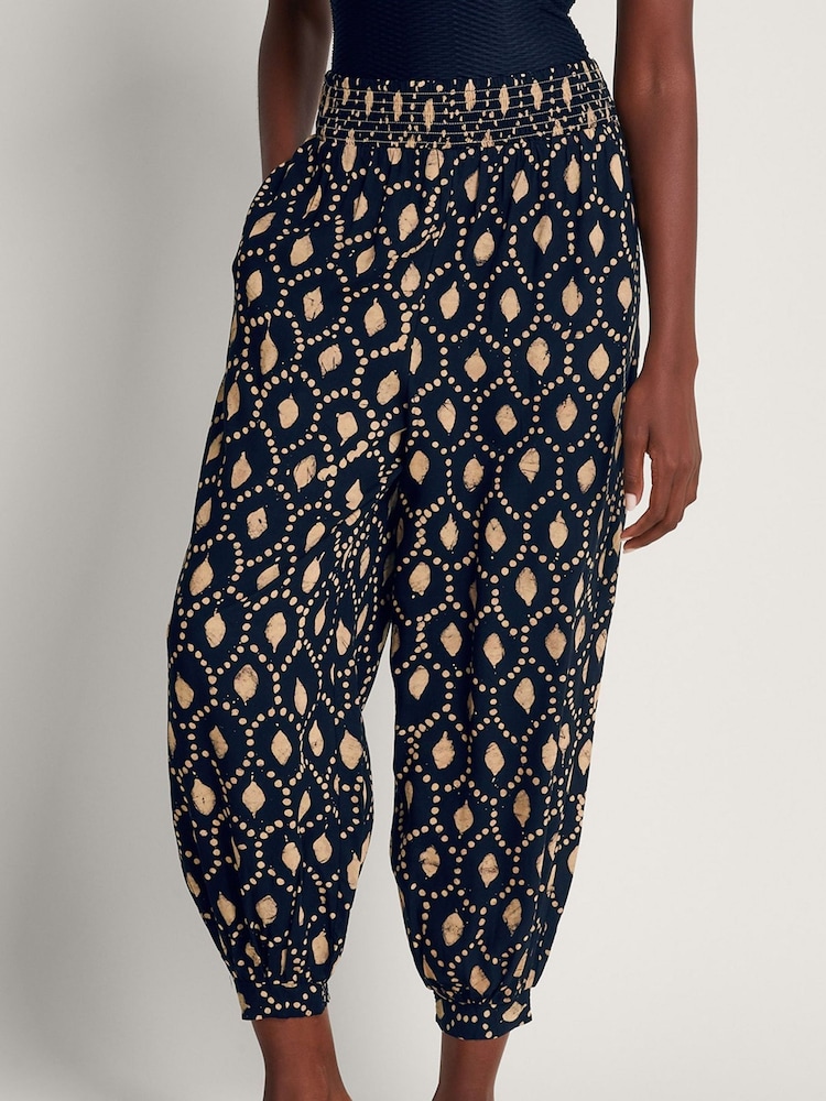 Monsoon Black Batik Dye Rhea Trousers - Image 1 of 5 Monsoon Black Batik Dye Rhea Trousers - Image 1 of 5
