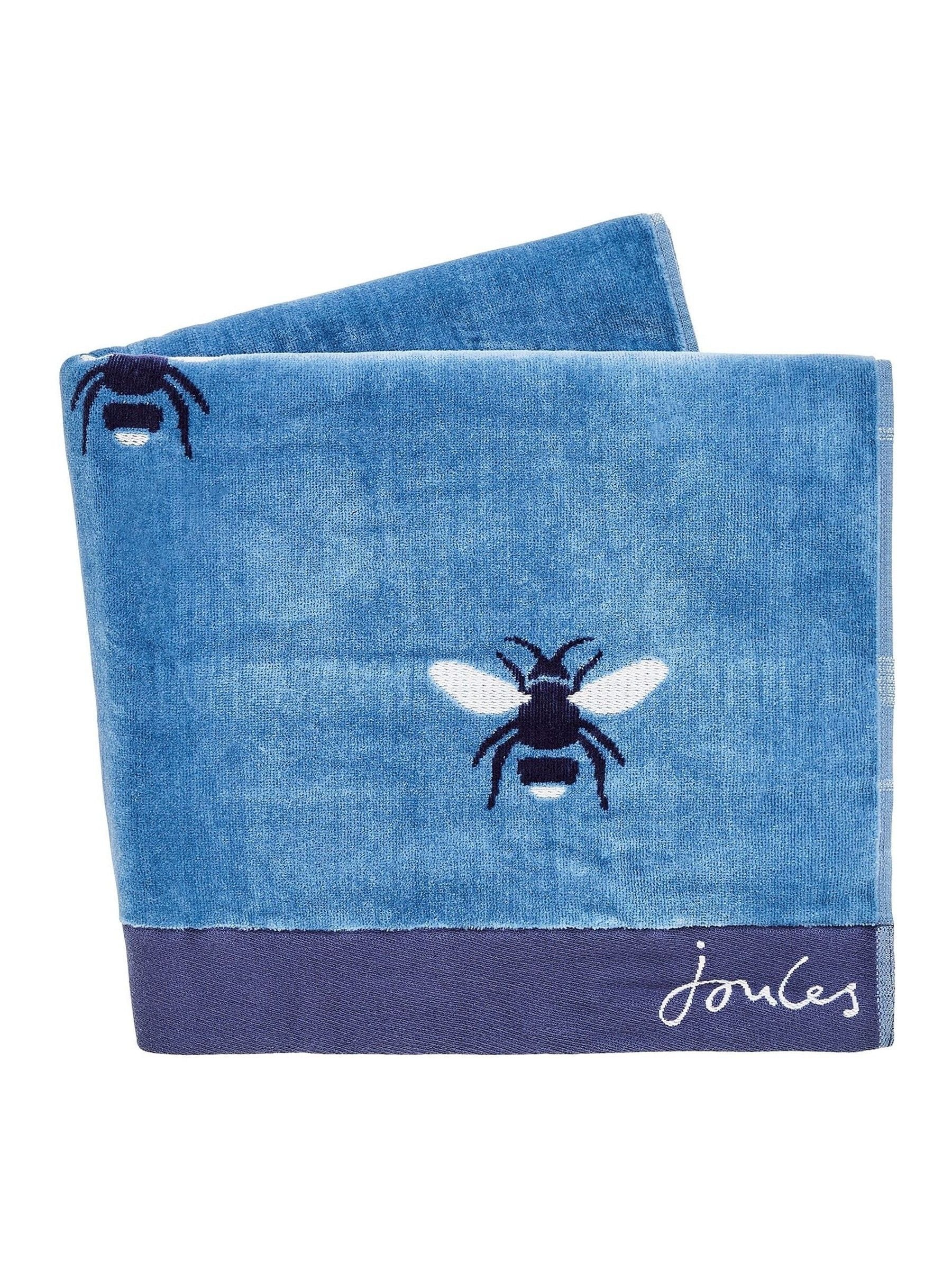 Buy Joules Pale Blue 100 Cotton Botanical Bee Towel from Next Luxembourg