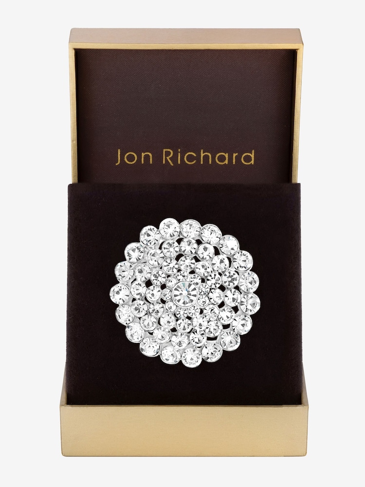 Jon Richard Silver Rhodium and Crystal Statement Brooch - Image 2 of 2 Jon Richard Silver Rhodium and Crystal Statement Brooch - Image 2 of 2