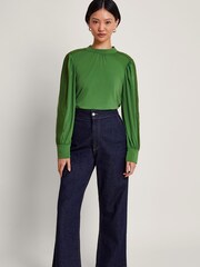 Monsoon Green Lulu Cutwork Trim Top - Image 3 of 5