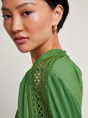 Monsoon Green Lulu Cutwork Trim Top - Image 4 of 5