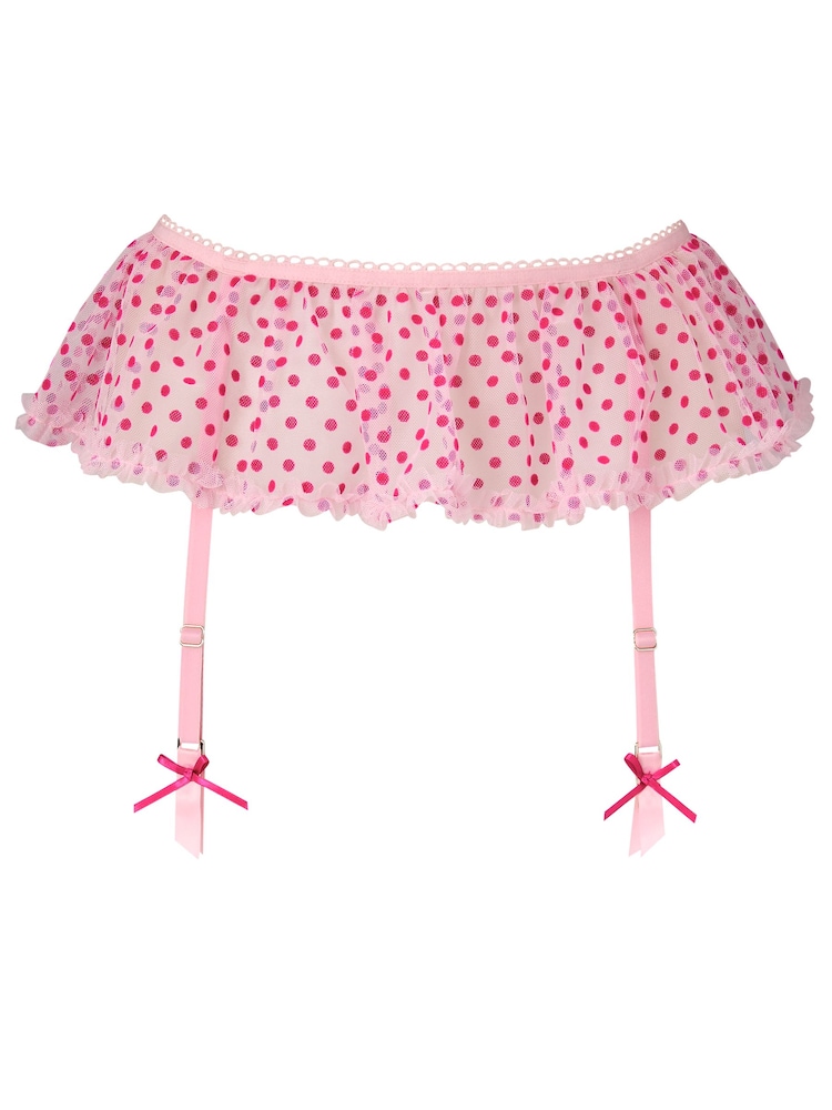 Ann Summers Pale Pink Tease And Trouble Spot Mesh Skirted Suspender Belt - Image 5 of 5 Ann Summers Pale Pink Tease And Trouble Spot Mesh Skirted Suspender Belt - Image 5 of 5