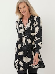 FatFace Black Gerry Twilight Leaves Tunic Dress - Image 1 of 5