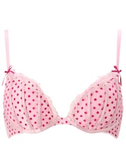Ann Summers Pale Pink Tease And Trouble Spot Mesh Padded Plunge Bra - Image 6 of 6