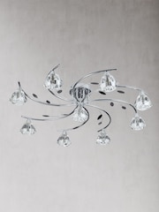 Searchlight Chrome Paradise 9 Light Semi Flush Ceiling Light - Image 2 of 3