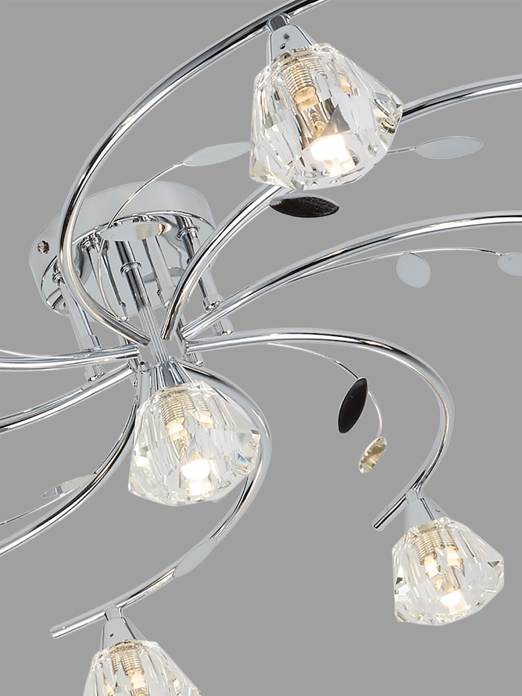 Searchlight Chrome Paradise 9 Light Semi Flush Ceiling Light - Image 3 of 3