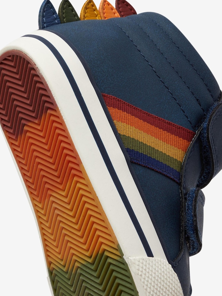 Navy Blue Spike Wide Fit (G) Warm Lined Touch Fastening Boots - Image 4 of 4