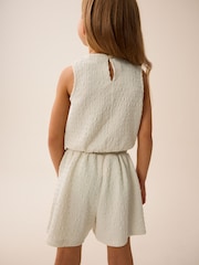 Ecru Crinkle Shorts and Vest Set (3-16yrs) - Image 4 of 8