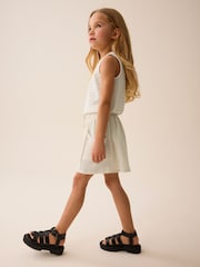 Ecru Crinkle Shorts and Vest Set (3-16yrs) - Image 5 of 8