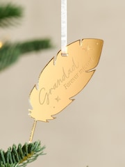 Personalised Feather Remembrance Christmas Decoration by No Ordinary Gift - Image 2 of 2