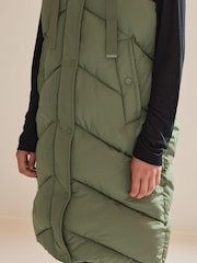 Khaki Green Longline Padded Gilet - Image 4 of 4