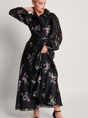 Monsoon Black Floral Lizza Shirt Dress - Image 1 of 5