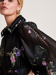 Monsoon Black Floral Lizza Shirt Dress - Image 2 of 5