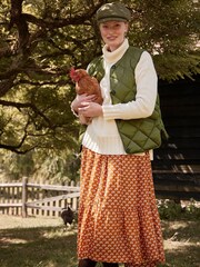 Joules Radley Green Showerproof Diamond Quilted Gilet - Image 5 of 7
