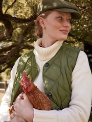 Joules Radley Green Showerproof Diamond Quilted Gilet - Image 6 of 7