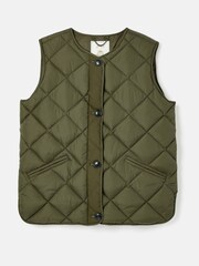 Joules Radley Green Showerproof Diamond Quilted Gilet - Image 7 of 7