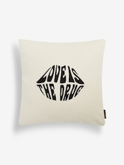 Rockett St George Love Is The Drug Knitted Lips Cushion - Image 3 of 5