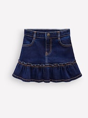 Boden Blue Frill Hem Denim Skirt - Image 3 of 6