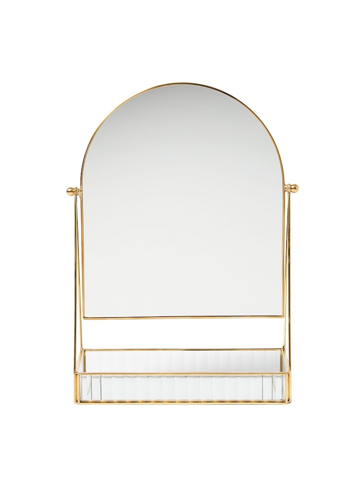 Oliver Bonas Gold/Glass Loire Dressing Table Mirror - Image 4 of 4 Oliver Bonas Gold/Glass Loire Dressing Table Mirror - Image 4 of 4