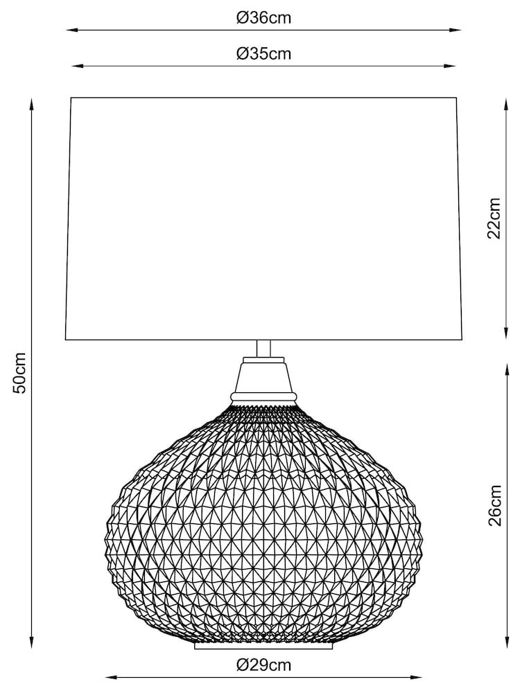 Chrome Glamour Dual Light Large Table Lamp - Image 5 of 5