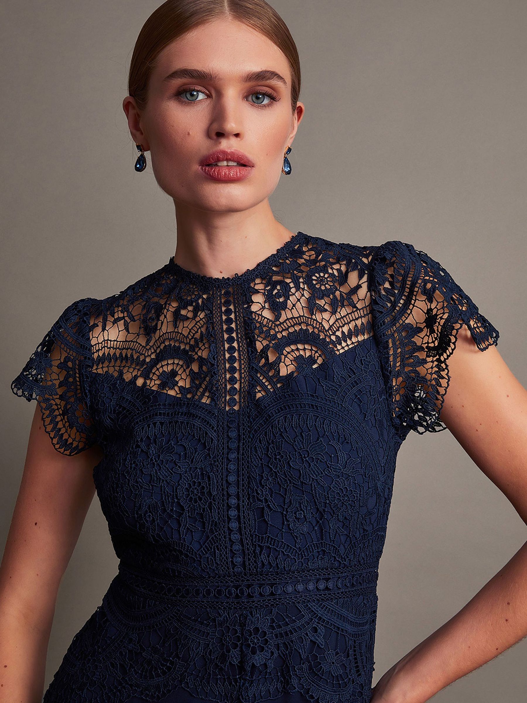 Buy Monsoon Blue Monica Lace Midi Dress from the Next UK online shop