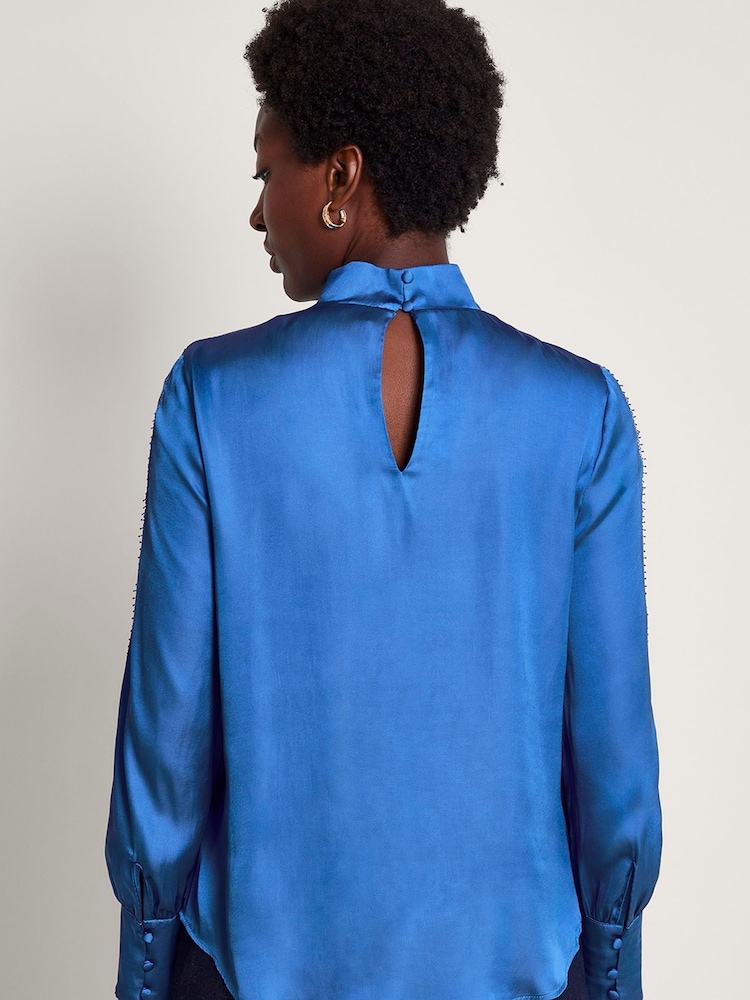 Monsoon Blue Pelia Twist Blouse - Image 2 of 5