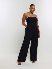 River Island Black Plus Bardot Corset Jumpsuit - Image 2 of 5