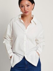 Monsoon White Longline Selma Shirt - Image 1 of 5