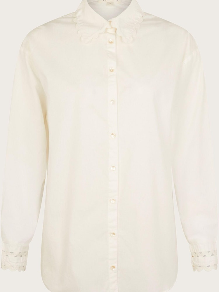 Monsoon White Longline Selma Shirt - Image 5 of 5