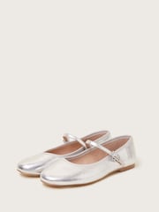 Monsoon Silver Plain Ballet Flats - Image 1 of 4