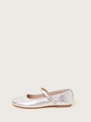 Monsoon Silver Plain Ballet Flats - Image 3 of 4