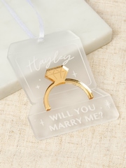 Personalised Engagement Ring Christmas Proposal Decoration by No Ordinary Gift - Image 1 of 3