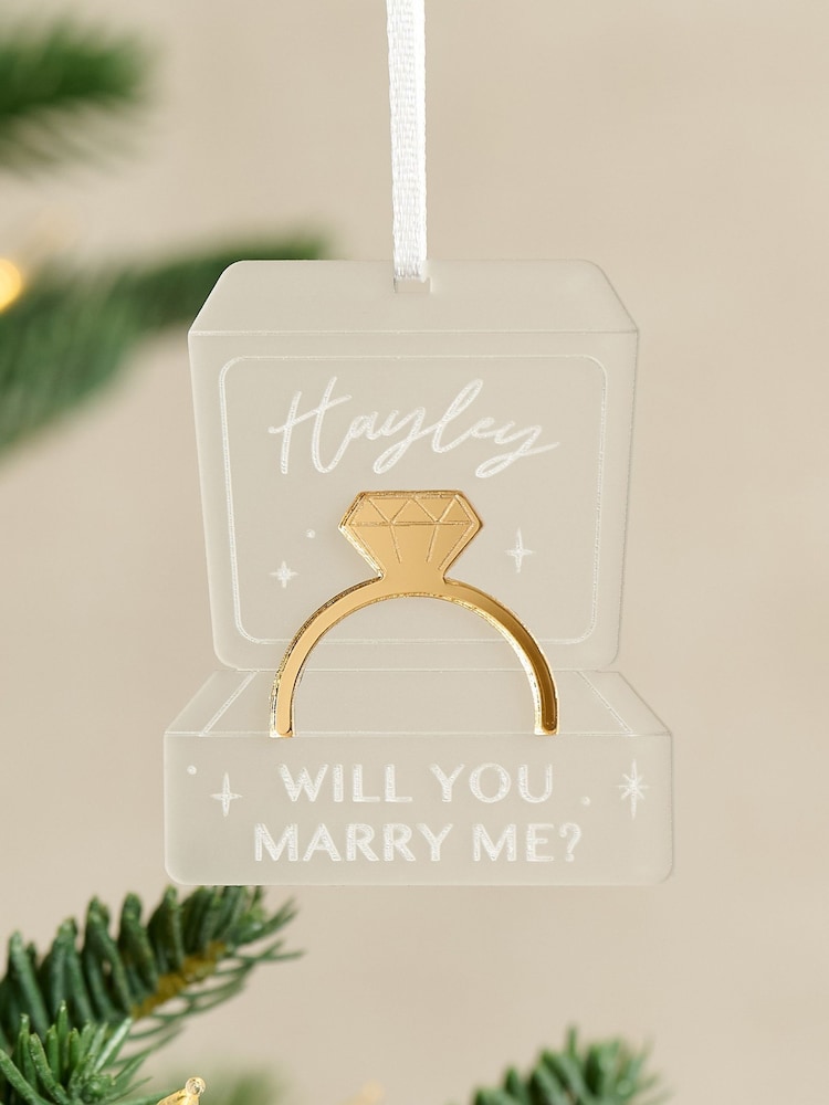 Personalised Engagement Ring Christmas Proposal Decoration by No Ordinary Gift - Image 2 of 3