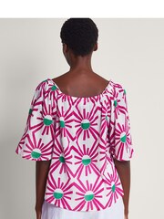 Monsoon Zamora Geometric Print Sun Top - Image 3 of 5