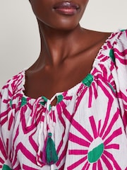 Monsoon Zamora Geometric Print Sun Top - Image 4 of 5